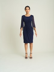 Gina Bacconi Blue Ryder Jersey And Chiffon Wrap Dress - Image 4 of 7