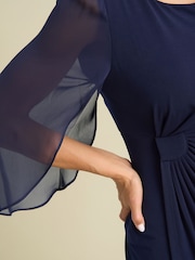 Gina Bacconi Blue Ryder Jersey And Chiffon Wrap Dress - Image 5 of 7