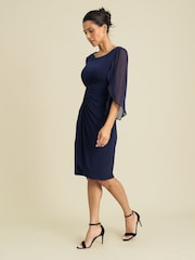 Gina Bacconi Blue Ryder Jersey And Chiffon Wrap Dress - Image 6 of 7