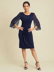 Gina Bacconi Blue Ryder Jersey And Chiffon Wrap Dress - Image 7 of 7