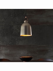 Gallery Home Silver Lacie Aged Pewter Pendant Ceiling Light - Image 2 of 9
