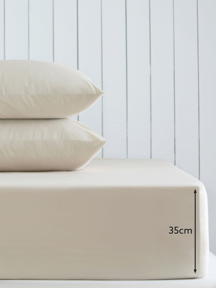 Natural Cotton Rich Deep Fitted Sheet - Image 2 of 2