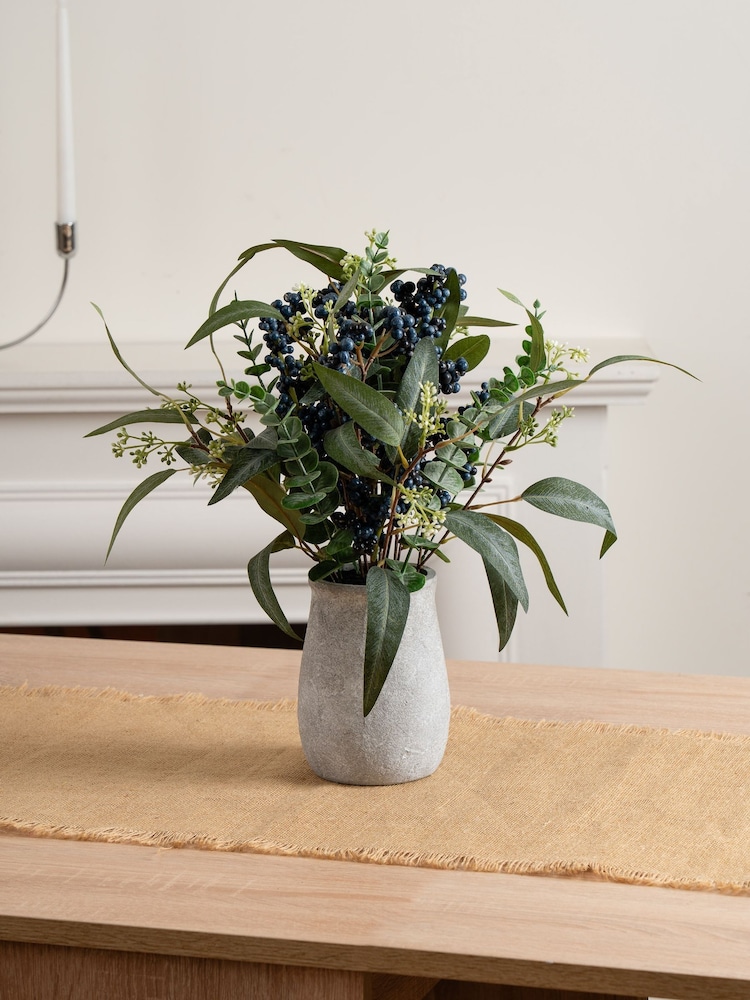 Scottish Everlastings Ltd Green Eucalyptus & Berry Arrangement in Vase - Image 1 of 3 Scottish Everlastings Ltd Green Eucalyptus & Berry Arrangement in Vase - Image 1 of 3