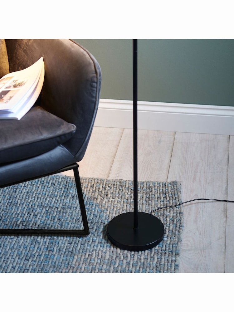 Gallery Home Black Reader Satin Nickel Floor Lamp - Image 2 of 7