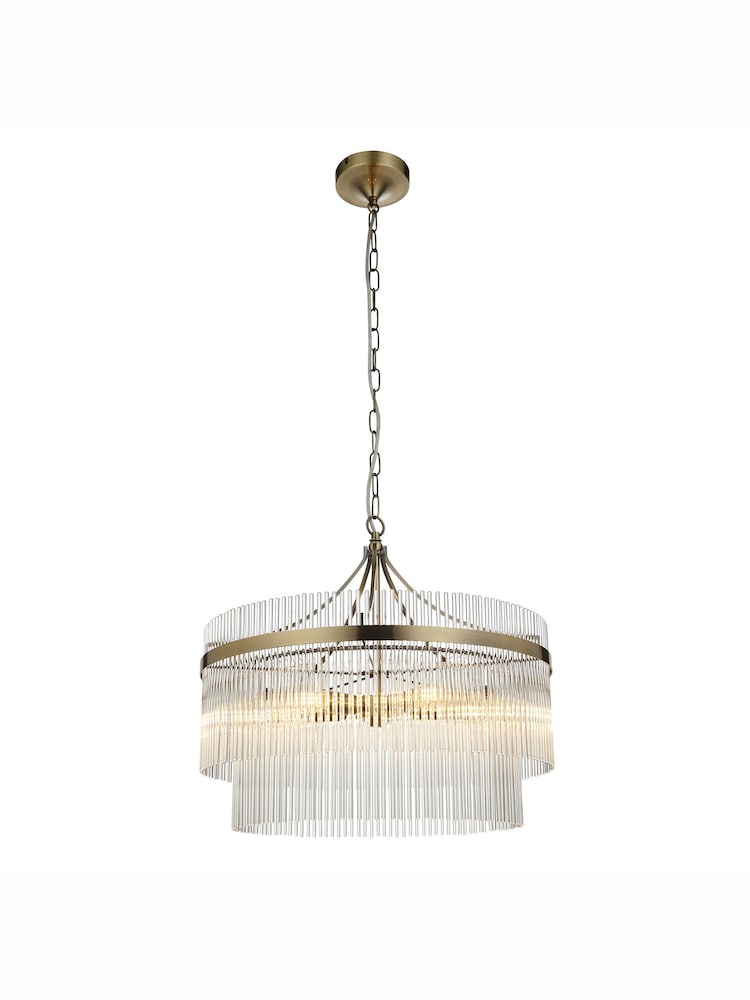 Gallery Home Antique Brass Marston 5 Bulb Pendant Ceiling Light - Image 5 of 5 Gallery Home Antique Brass Marston 5 Bulb Pendant Ceiling Light - Image 5 of 5