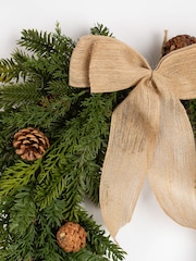 Scottish Everlastings Ltd Green Real Touch Half Wreath with Hessian Bow - Image 3 of 3