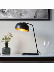 Gallery Home Claire Matt Black and Antique Brass Table Lamp - Image 1 of 5