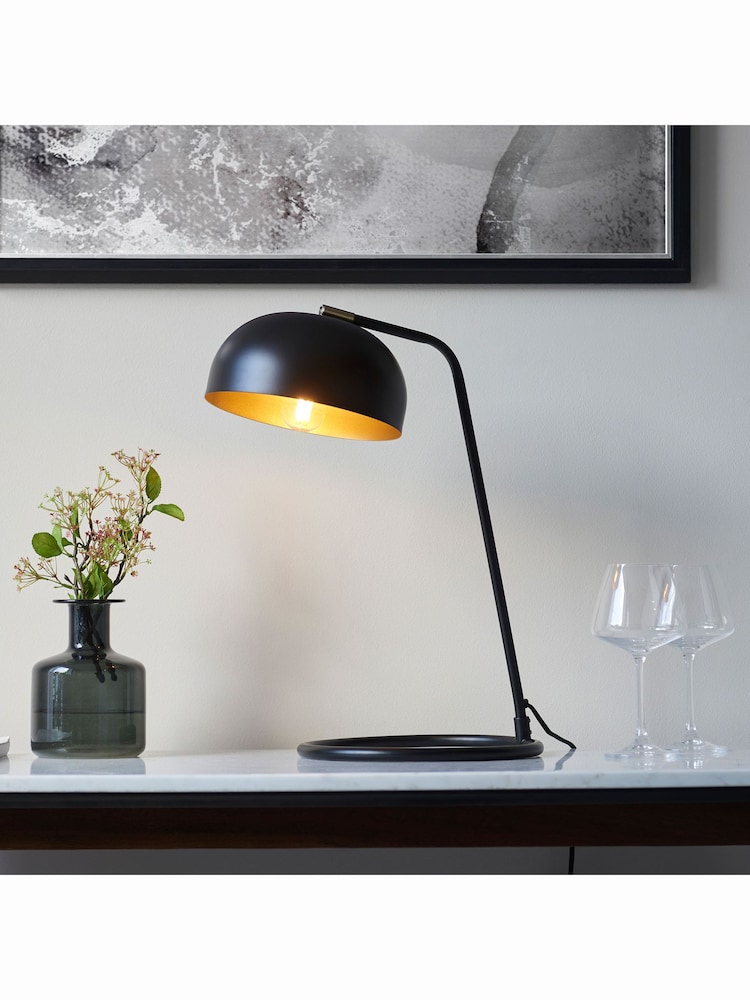 Gallery Home Claire Matt Black and Antique Brass Table Lamp - Image 1 of 5