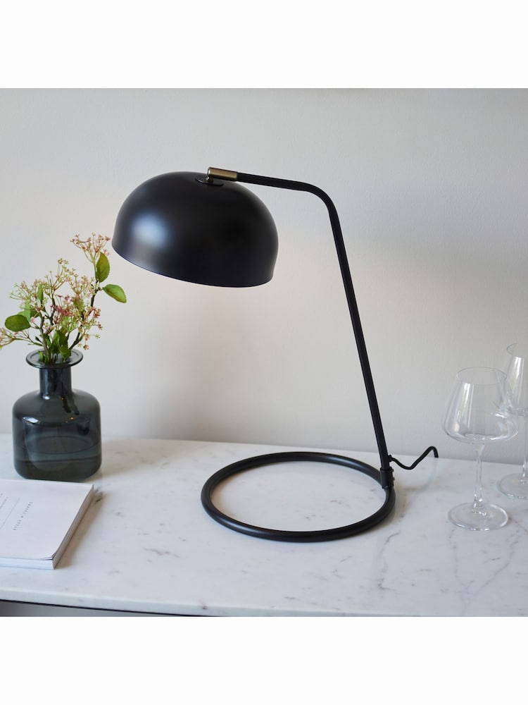 Gallery Home Claire Matt Black and Antique Brass Table Lamp - Image 2 of 5