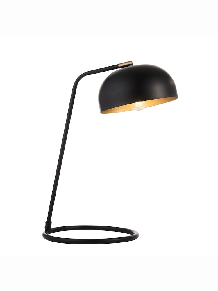 Gallery Home Claire Matt Black and Antique Brass Table Lamp - Image 5 of 5