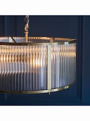 Gallery Home Brass Ridgeway 3 Bulb Pendant Ceiling Light - Image 3 of 5