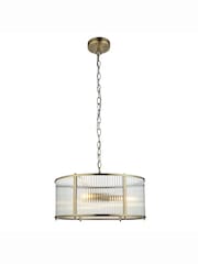 Gallery Home Brass Ridgeway 3 Bulb Pendant Ceiling Light - Image 5 of 5