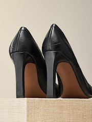 Black Premium Leather Square Toe Weave Heels - Image 4 of 4