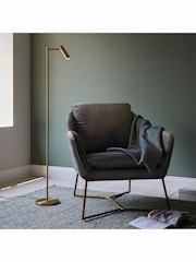 Gallery Home Reader Satin Warm Brass Floor Lamp - Image 1 of 4