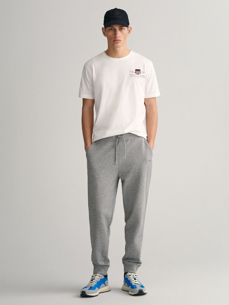 GANT Grey Melange Shield Logo Joggers - Image 1 of 4