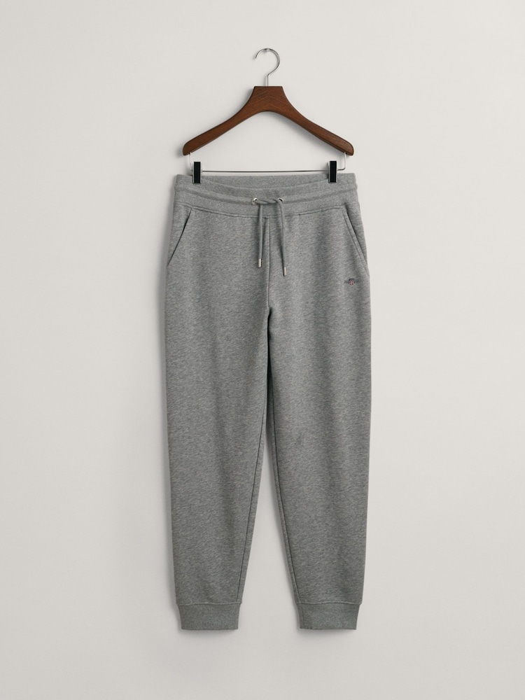 GANT Grey Melange Shield Logo Joggers - Image 4 of 4