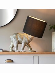 Gallery Home Brass Boris Bear Vintage Silver Table Lamp - Image 1 of 4