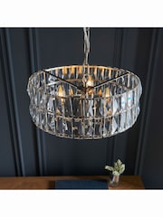 Gallery Home Silver Tilly Bright Nickel 3 Bulb Pendant Ceiling Light - Image 1 of 9