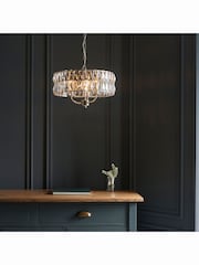 Gallery Home Silver Tilly Bright Nickel 3 Bulb Pendant Ceiling Light - Image 2 of 9