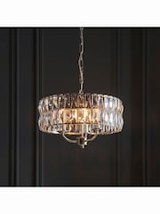 Gallery Home Silver Tilly Bright Nickel 3 Bulb Pendant Ceiling Light - Image 3 of 9
