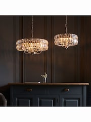 Gallery Home Silver Tilly Bright Nickel 3 Bulb Pendant Ceiling Light - Image 4 of 9