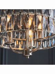 Gallery Home Silver Tilly Bright Nickel 3 Bulb Pendant Ceiling Light - Image 5 of 9