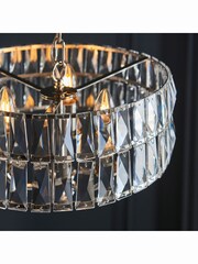 Gallery Home Silver Tilly Bright Nickel 3 Bulb Pendant Ceiling Light - Image 6 of 9
