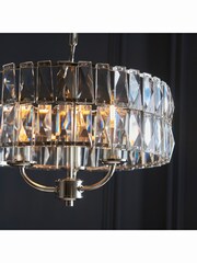 Gallery Home Silver Tilly Bright Nickel 3 Bulb Pendant Ceiling Light - Image 7 of 9