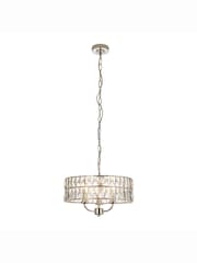 Gallery Home Silver Tilly Bright Nickel 3 Bulb Pendant Ceiling Light - Image 8 of 9