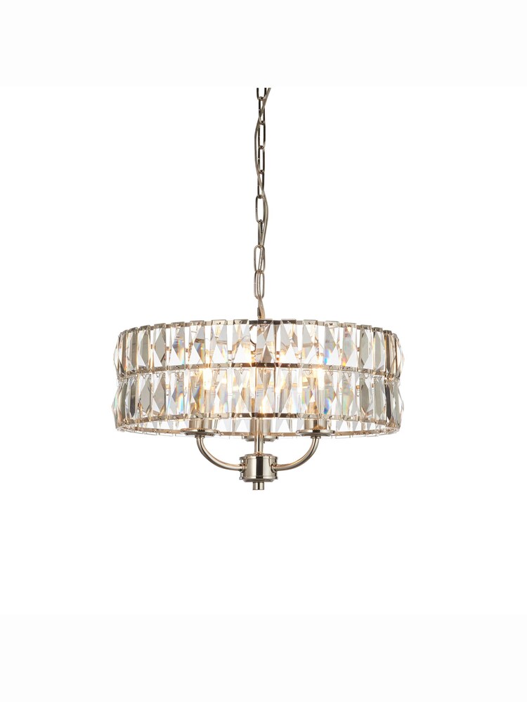 Gallery Home Silver Tilly Bright Nickel 3 Bulb Pendant Ceiling Light - Image 9 of 9
