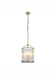 Gallery Home Brass York Ribbed 4 Bulb Pendant Ceiling Light - Image 4 of 4