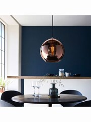 Gallery Home Copper Bali Mirrored Glass Pendant Ceiling Light - Image 1 of 8