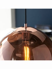 Gallery Home Copper Bali Mirrored Glass Pendant Ceiling Light - Image 3 of 8