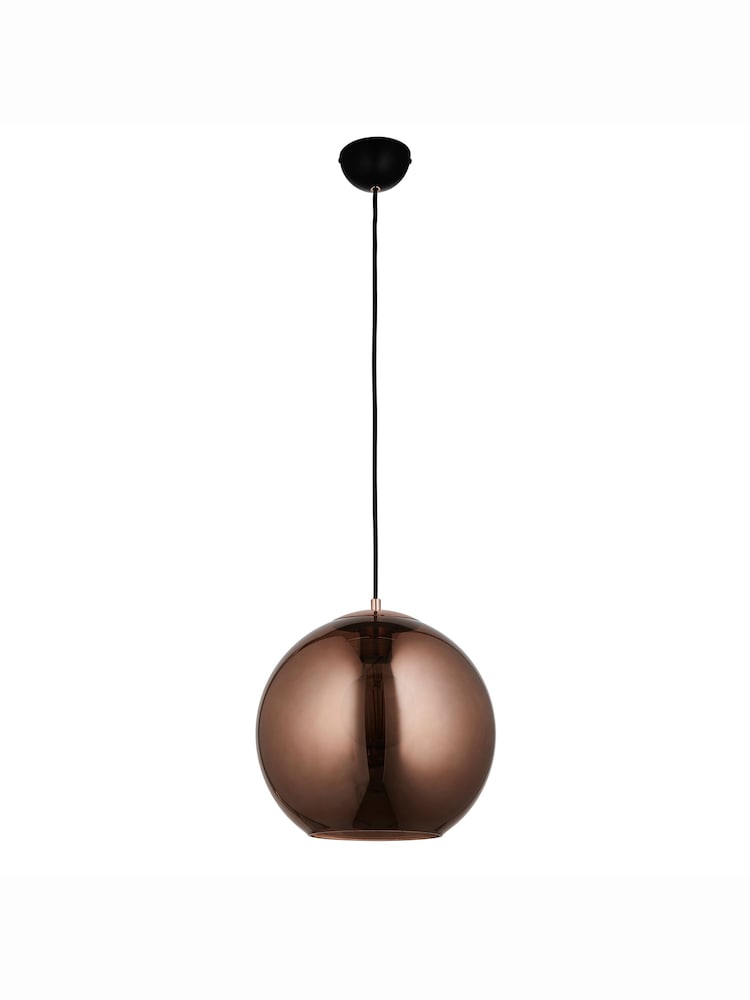 Gallery Home Copper Bali Mirrored Glass Pendant Ceiling Light - Image 8 of 8