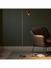 Gallery Home Silver Reader Satin Nickel Floor Lamp - Image 1 of 7