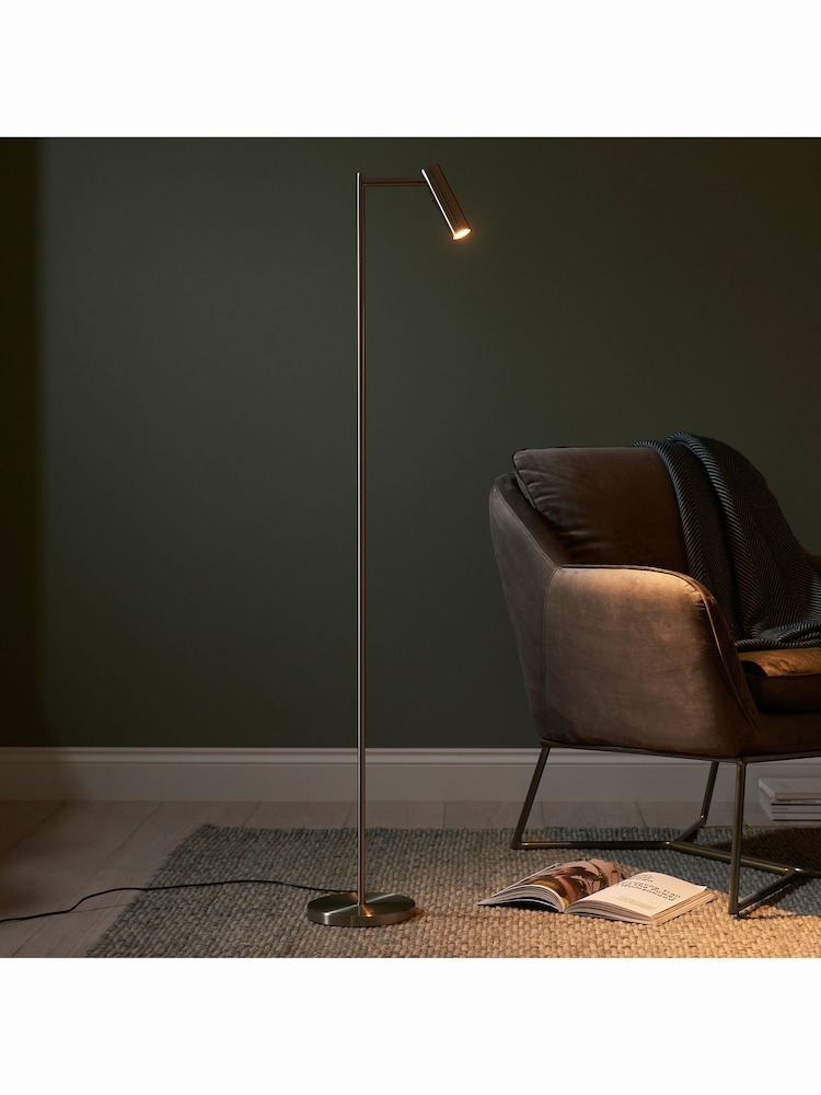 Gallery Home Silver Reader Satin Nickel Floor Lamp - Image 1 of 7