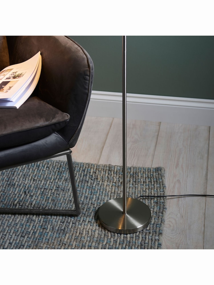 Gallery Home Silver Reader Satin Nickel Floor Lamp - Image 2 of 7