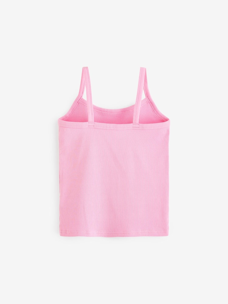 Multi Pastel Pastel Rib Cami Vest 5 Pack (2-16yrs) - Image 2 of 8