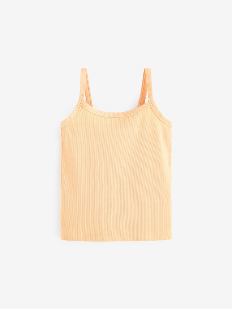 Multi Pastel Pastel Rib Cami Vest 5 Pack (2-16yrs) - Image 4 of 8