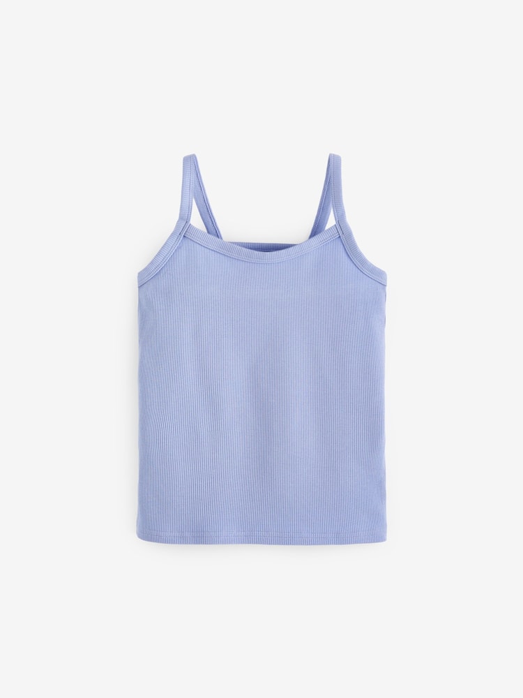 Multi Pastel Pastel Rib Cami Vest 5 Pack (2-16yrs) - Image 5 of 8