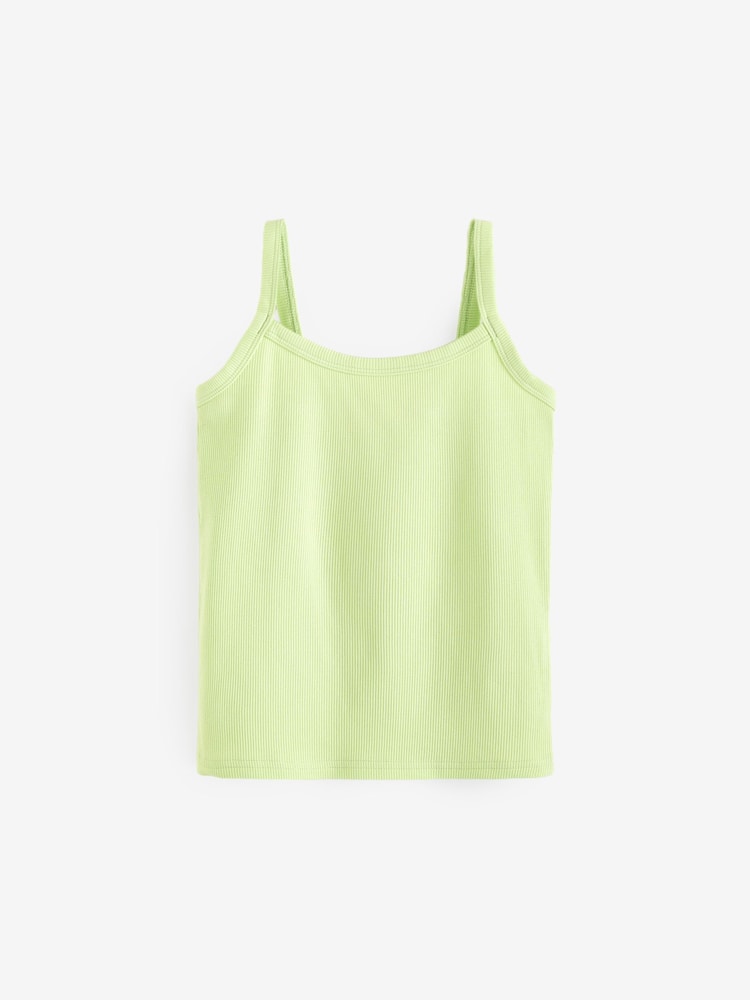 Multi Pastel Pastel Rib Cami Vest 5 Pack (2-16yrs) - Image 6 of 8