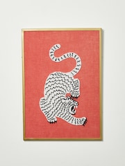 Oliver Bonas Pink Beaded Tiger Framed Wall Art - Image 2 of 3