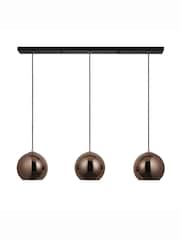 Gallery Home Copper Bali Mirrored Glass 3 Bulb Pendant Ceiling Light - Image 8 of 8