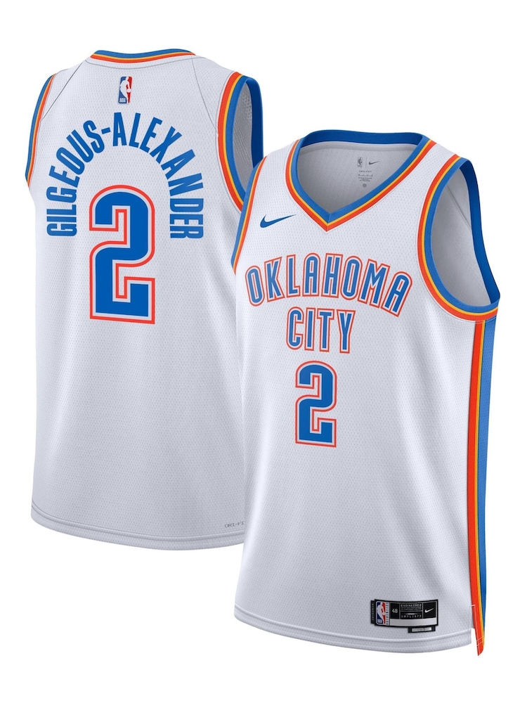 Nike White Oklahoma City Thunder Association Edition Swingman Jersey - Shai Gilgeous-Alexander Unisex - Image 1 of 3