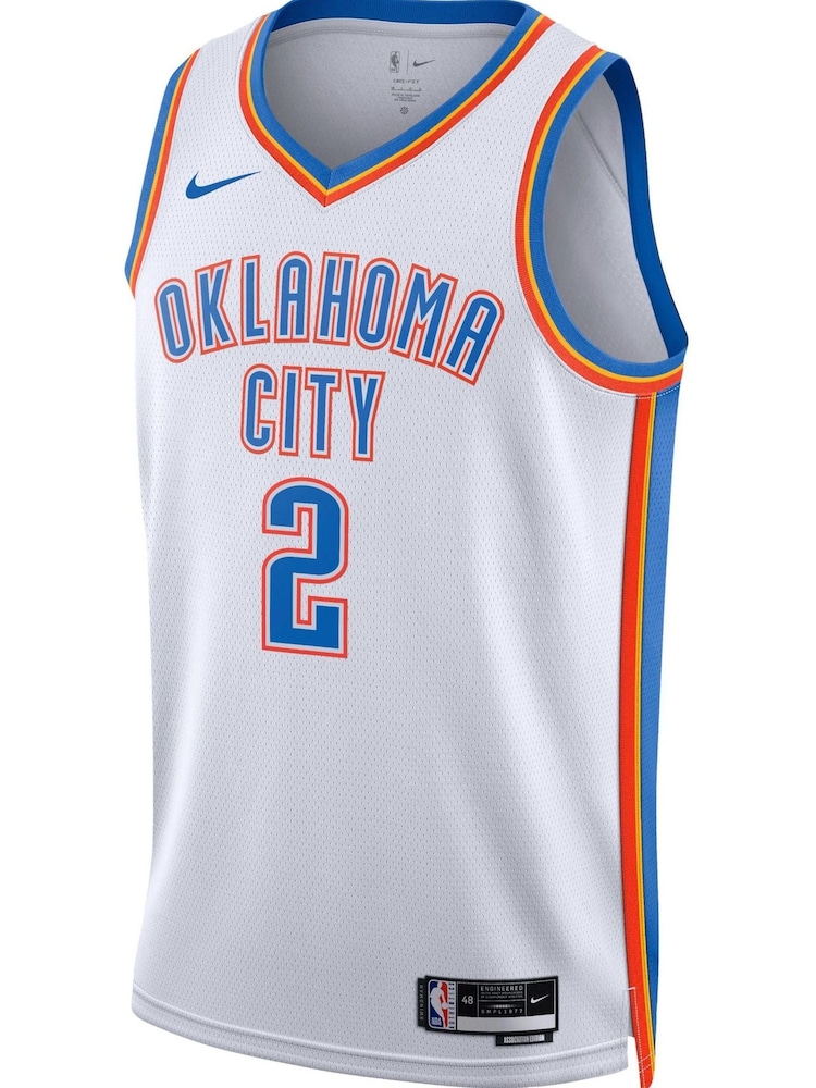 Nike White Oklahoma City Thunder Association Edition Swingman Jersey - Shai Gilgeous-Alexander Unisex - Image 2 of 3