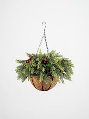 Scottish Everlastings Ltd Green Christmas Foliage Hanging Basket - Image 2 of 3