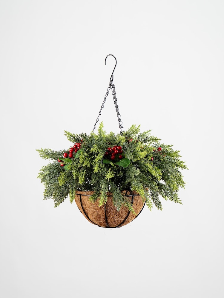 Scottish Everlastings Ltd Green Christmas Foliage Hanging Basket - Image 2 of 3 Scottish Everlastings Ltd Green Christmas Foliage Hanging Basket - Image 2 of 3