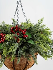 Scottish Everlastings Ltd Green Christmas Foliage Hanging Basket - Image 3 of 3