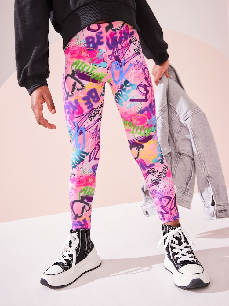 Estampado de grafiti en rosa - Leggings estampados (3-16 años) - Imagen 1 de 7 Estampado de grafiti en rosa - Leggings estampados (3-16 años) - Imagen 1 de 7