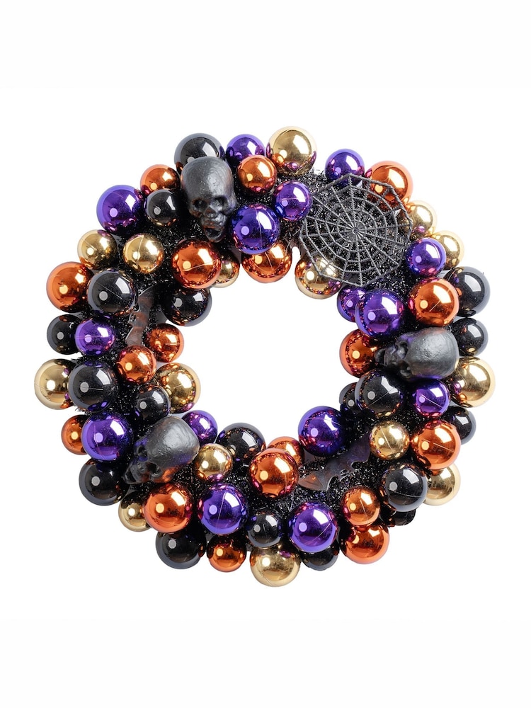 Scottish Everlastings Ltd Purple Halloween Bauble Wreath - Image 2 of 3 Scottish Everlastings Ltd Purple Halloween Bauble Wreath - Image 2 of 3